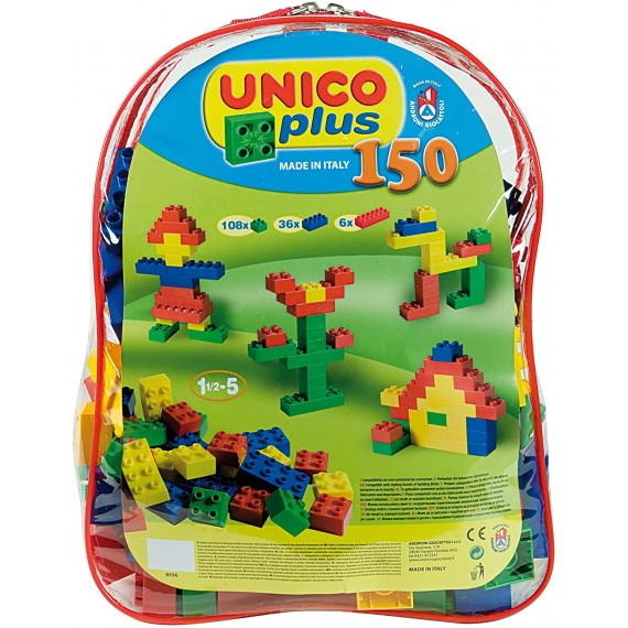 UnicoPlus 8556 Zaino Medio con 150pz per portare il divertimento sempre con sé UnicoPlus 8556 Zaino Medio con 150pz per portare il divertimento sempre con sé