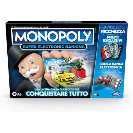 Monopoly Super Electronic Banking gioco in scatola con lettore elettronico Hasbro Gaming 21193501