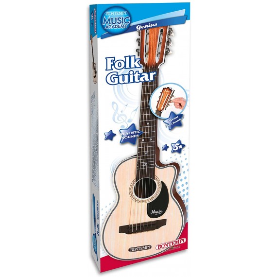 Bontempi 20 7010 Chitarra folk in plastica a 6 corde in metallo, L. 70 cm Bontempi 20 7010 Chitarra folk in plastica a 6 corde in metallo, L. 70 cm