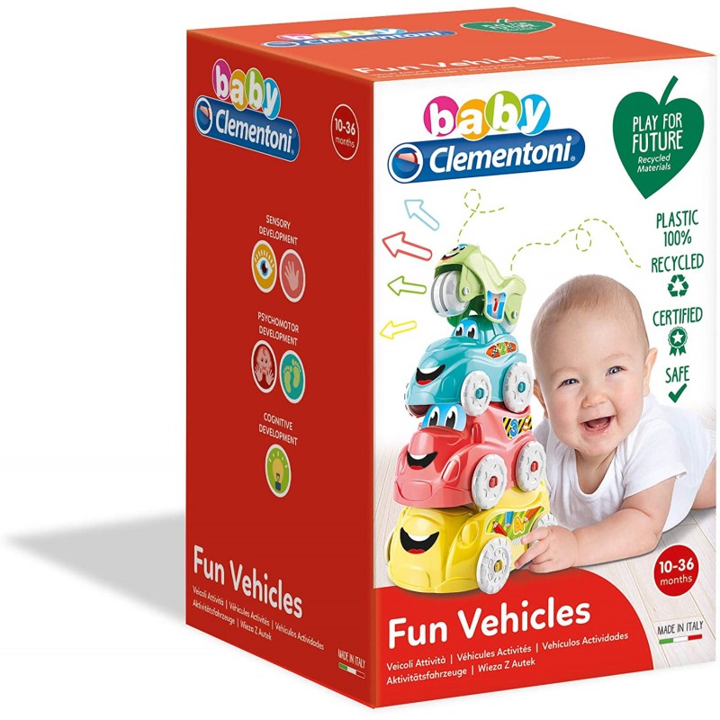 Clementoni 17111 Baby Veicoli attività Scopri e Impila