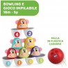Chicco 0052280 Set da Bowling con 6 Birilli Separabili Impilabili in 12 Pezzi con palla leggera inclusa