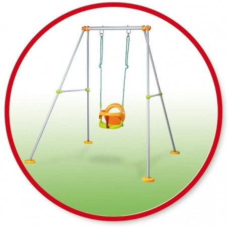 Smoby 7600310191 Altalena Plus in Metallo con Seggiolino Evolutivo 2 in 1, Altezza 180 cm