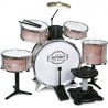 Bontempi 515220 Batteria Grancassa 6 elementi con sgabello e due bacchette
