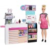 Mattel GMW03 Barbie Playset La Caffetteria con Bambola Curvy Bionda e Macchina per Caffè