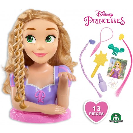 Famosa DND03000 Styling Head Rapunzel Deluxe con accessori per fantastiche acconciature
