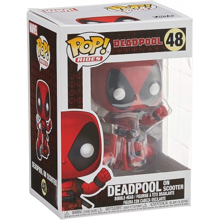 Funko- Deadpool on Scooter Rides Deadpool & Scooter Figura da Collezione, Colore Rosso
