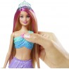 Barbie HDJ36 Dreamtopia Sirena Luci Scintillanti con Coda Luminosa 4 Giochi di Luce E Ciocche Rosa Alta 30,4 cm