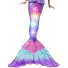 Barbie HDJ36 Dreamtopia Sirena Luci Scintillanti con Coda Luminosa 4 Giochi di Luce E Ciocche Rosa Alta 30,4 cm