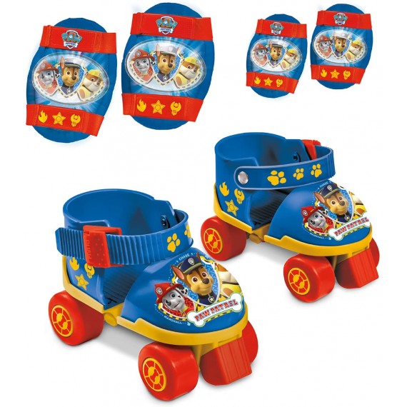 Pattini 4 Ruote Regolabili + Ginocchiere e Gomitiere Paw Patrol 22-29 Mondo 28312