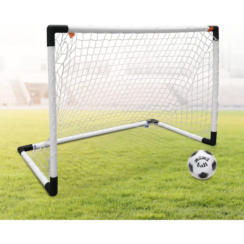 Mondo 18054 - Set Porta Calcio Media 2 in 1, 1 Porta 183 X 121 Cm o 2  Porte 91,5 X 63 Cm, 1 Palla, 1 Pompa