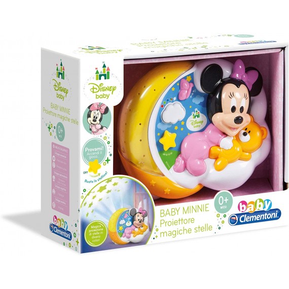 Clementoni 17116 Baby Minnie Proiettore Magiche Stelle con luci suoni e ninne nanne