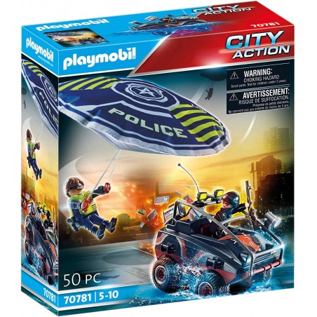 Playmobil City Action 70781 Paracadute della Polizia e Veicolo dai 5 anni
