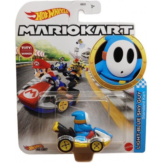 Mattel ‎GRN21 Hotwheels Super Mario Kart Light-Blue Shy Guy in scala 1/64