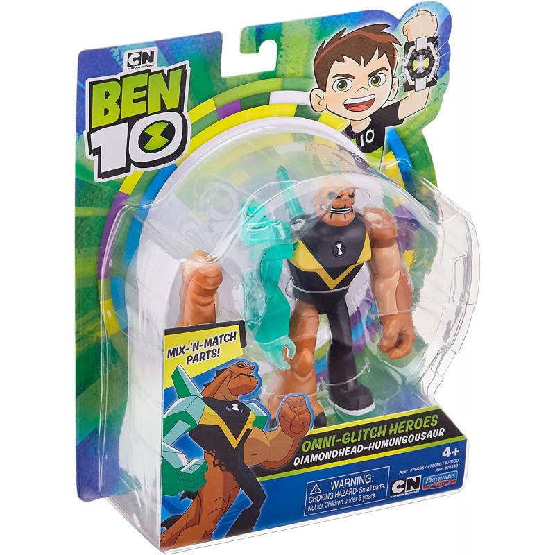 Ben 10 Omni-Glitch Heroes: Diamondhead-Humungousaur Basic Figure