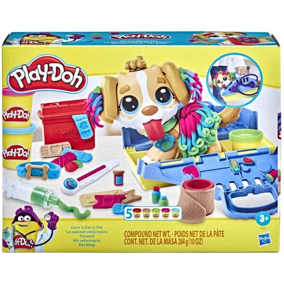 Hasbro F3639 Play-Doh Set da Veterinario playset con Cane Giocattolo trasportino 10 Strumenti 5 Colori Hasbro F3639 Play-Doh Set da Veterinario playset con Cane Giocattolo trasportino 10 Strumenti 5 Colori