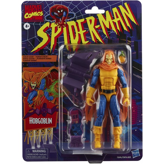 Marvel F3696 Legends Series Spider-Man 15 cm Hobgoblin Action Figure Include 3 Accessori Glider Pumpkin Bomb Satchel