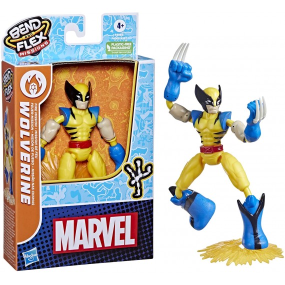 Hasbro ‎F4965 Marvel Avengers Bend And Flex Missions Action Figure Wolverine Fire Mission 15 cm