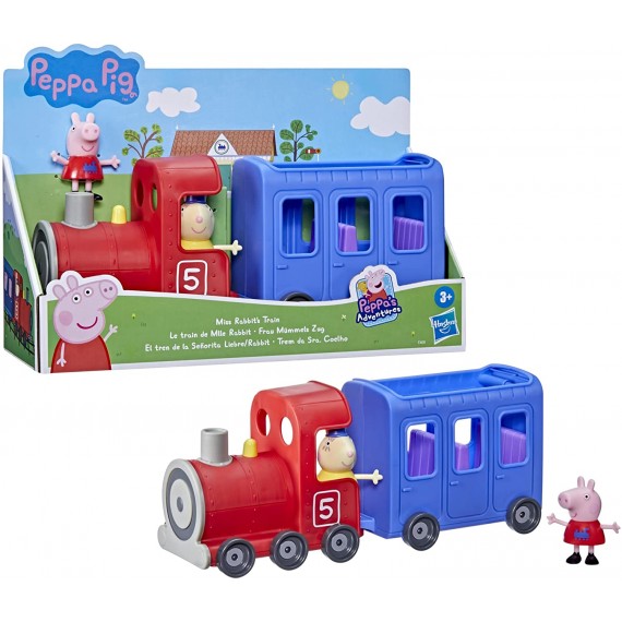 Peppa Pig ‎F3630 Il Treno della Signorina Coniglio 2 Action Figure Ruote Che Girano