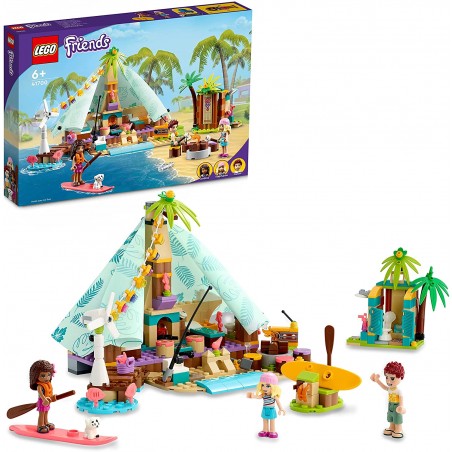 Lego Friends 41700 Glamping sulla Spiaggia con 3 Mini Bamboline e Accessori