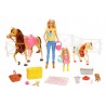 Mattel FXH15Barbie Ranch di Barbie e Chelsea con due cavalli e tanti accessori