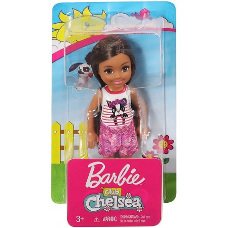 Barbie Chelsea FRL81 Bambola con Top e Stampa di un Cucciolo alta 15 cm