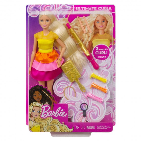 MATTEL GBK24 Barbie Ricci Perfetti Bambola Bionda con Capelli Lunghi con Pettine Bigodini e Accessori MATTEL GBK24 Barbie Ricci Perfetti Bambola Bionda con Capelli Lunghi con Pettine Bigodini e Accessori