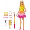 MATTEL GBK24 Barbie Ricci Perfetti Bambola Bionda con Capelli Lunghi con Pettine Bigodini e Accessori