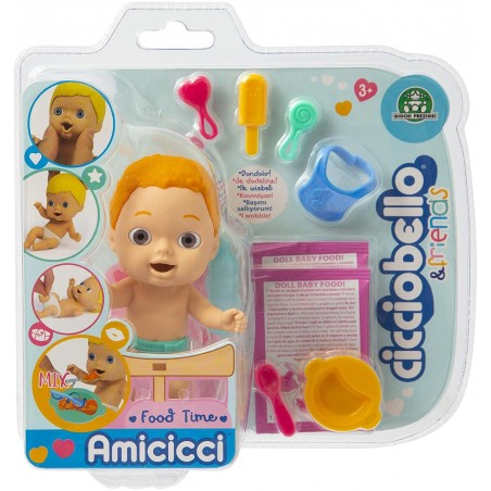 Cicciobello Amicicci Food Time Tenero Bebè Cicciocarl con Pannolino Colorato E Set Pappa CC001800