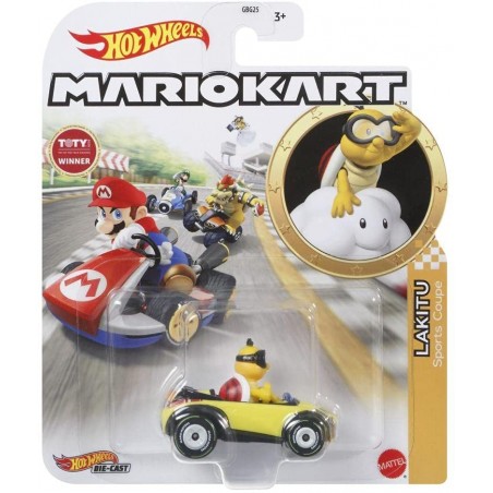 Hot Wheels Mario Kart auto in metallo Lakitu Sports Coupe