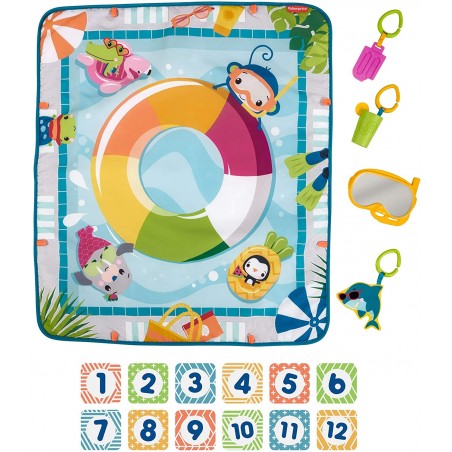 Fisher Price Tappetino Attività in Piscina con 4 Giocattoli e 12 Carte Traguardoper GRR44