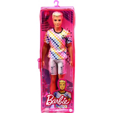 Barbie Bambola Ken Fashionistas Biondo con Vestiti alla Moda GRB90