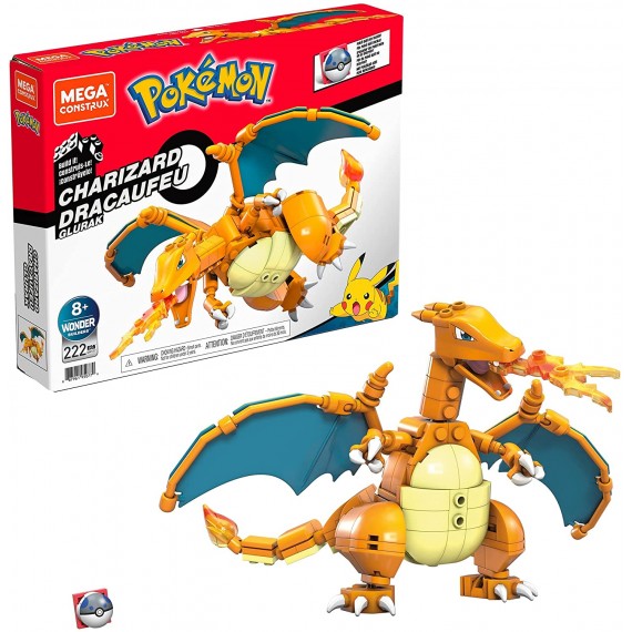 Mega Construx Pokémon Charizard con 222 Mattoncini GWY77 Mega Construx Pokémon Charizard con 222 Mattoncini GWY77