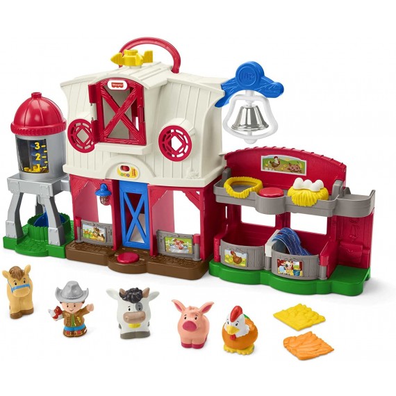 Fisher Price Little People Fattoria Animali Felici con Contadino Animali e Cibi HHX14 Fisher Price Little People Fattoria Animali Felici con Contadino Animali e Cibi HHX14