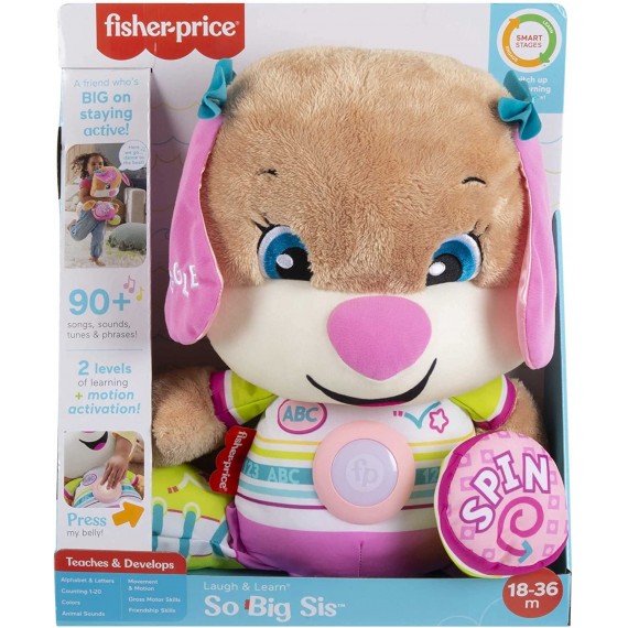 Fisher-Price Sorellina di Cagnolino Gigante Peluche Musicale Ridi e Impara con Tecnologia Smart Stages HGW88 Fisher-Price Sorellina di Cagnolino Gigante Peluche Musicale Ridi e Impara con Tecnologia Smart Stages HGW88