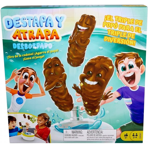 Mattel Games Acchiappa la Cacca Turbo gioco per bambini con water giocattolo, 3 pezzi di cacca, 1 dado e istruzioni GND67 Mattel Games Acchiappa la Cacca Turbo gioco per bambini con water giocattolo, 3 pezzi di cacca, 1 dado e istruzioni GND67