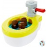 Mattel Games ​Acchiappa la Cacca Turbo gioco per bambini con water giocattolo, 3 pezzi di cacca, 1 dado e istruzioni GND67