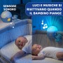 Chicco Next2Stars Proiettore Notturno con Pupazzo con Sensore Sonoro 3 Effetti Luminosi e Musica Blu ‎764720