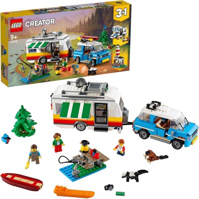 LEGO Creator Vacanze in Roulotte con Auto d'Epoca Camper e Faro 31108