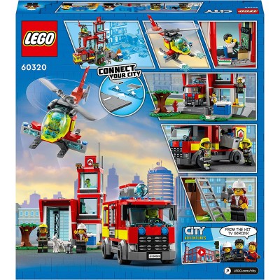 LEGO City 60320 Fire Caserma dei Pompieri con Garage Camion ed