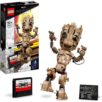 LEGO Marvel 76217 Io Sono Groot con Modellino Marvel dei Guardiani della Galassia