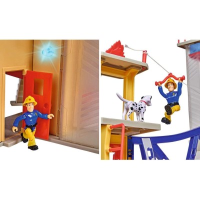 Simba 109251059038 Sam il pompiere Mega stazione SOS con altoparlante luci e suoni