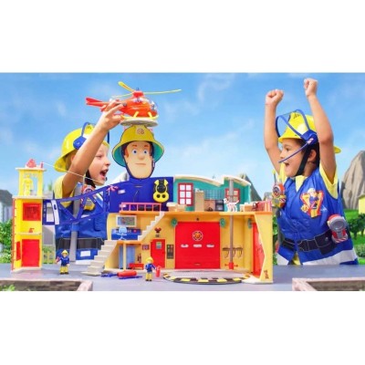 Simba 109251059038 Sam il pompiere Mega stazione SOS con altoparlante luci e suoni