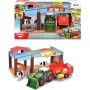 Dickie Toys Stazione fattoria con luce e suono con trattore con rimorchio e mucche