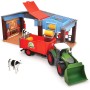 Dickie Toys Stazione fattoria con luce e suono con trattore con rimorchio e mucche