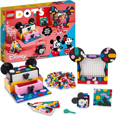 LEGO DOTS 41964 Disney Il KIT Back to School di Topolino e Minnie Set 6in1 con Cassettiera Portagioie Portafoto e altro