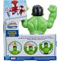 Hasbro Marvel F5067 Spidey e i suoi fantastici amici Power Smash Hulk 25 cm che cambia espressione del viso