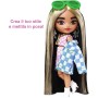 Mattel HGP64 Barbie Extra Minis Mini Bambola Articolata con Giacca a Quadri e Morbidi Capelli Bicolore