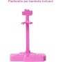 Mattel HGP63 Barbie Extra Minis Mini Bambola Articolata con Vestito Rosa e Rosso, Pelliccia Viola e Morbidi Capelli Ricci