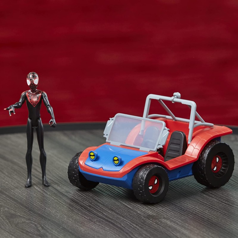 Hasbro Marvel Spider-Man La Macchina di Miles Morales e Spider-Ham da 15 cm  con Action Figure