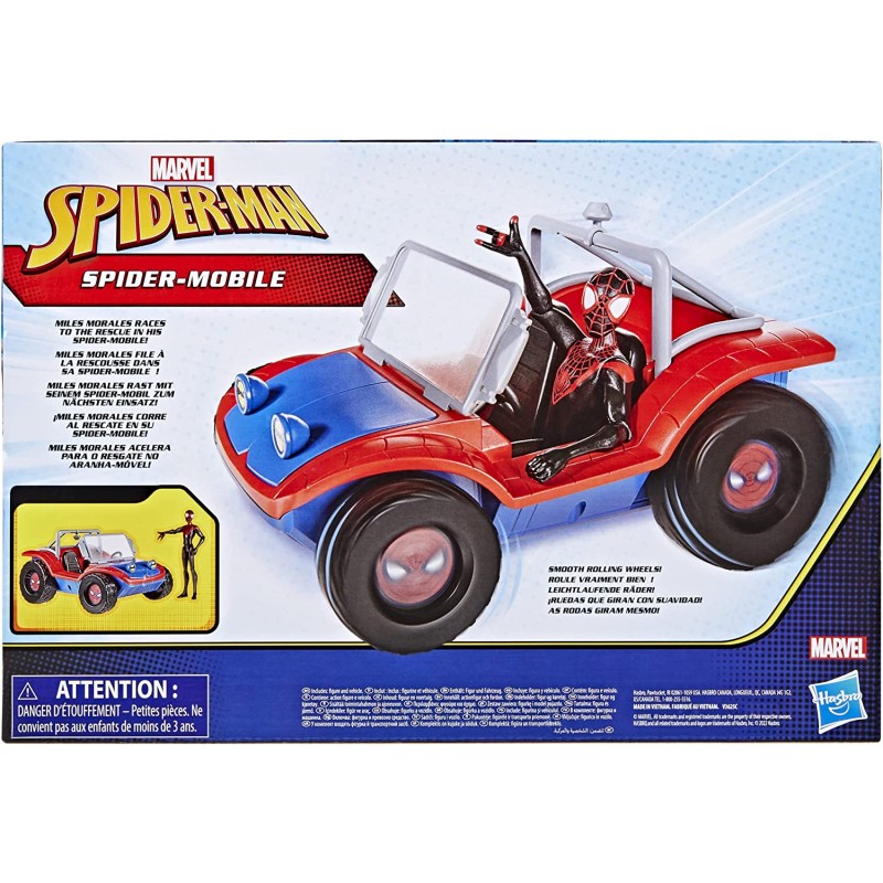 VEICOLO CON PERSONAGGIO MARVEL SPIDERMAN 15 CM LA MACCHINA DI MILES MORALES  HASBRO F5620